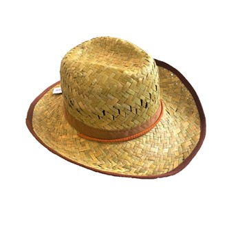 Flax Cowboy Hat Dakota style with brown edge